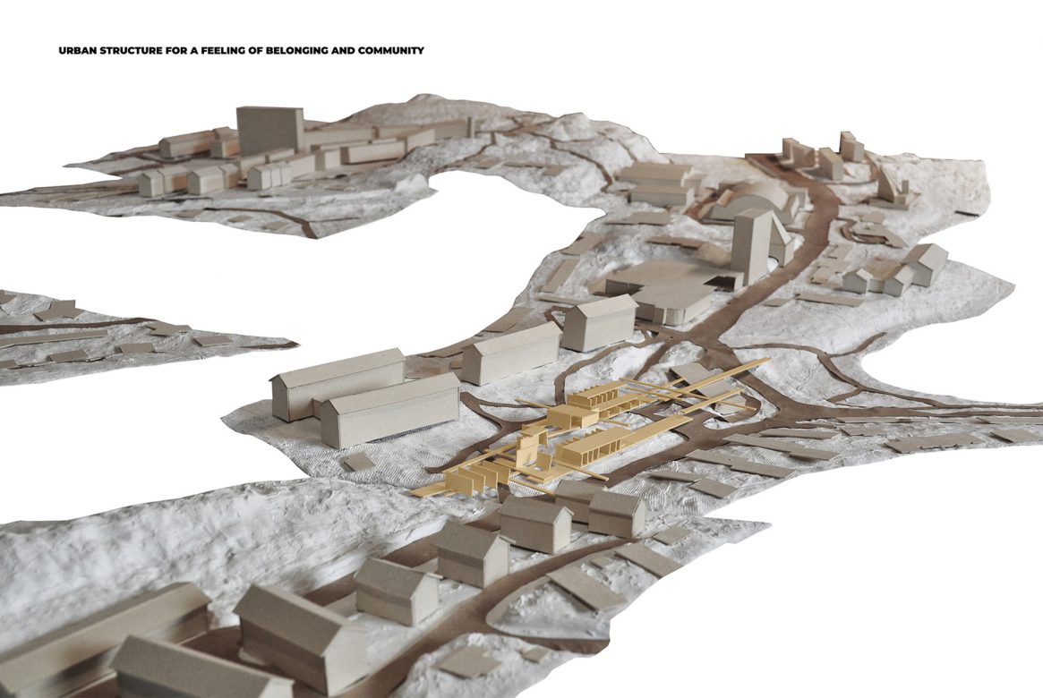 Process model of location 1: Civic center with police contact office. Urban landscape and integration of a police contact within a multi-functional public space. Exploring movements and rhythms of public spaces and shared public programs.