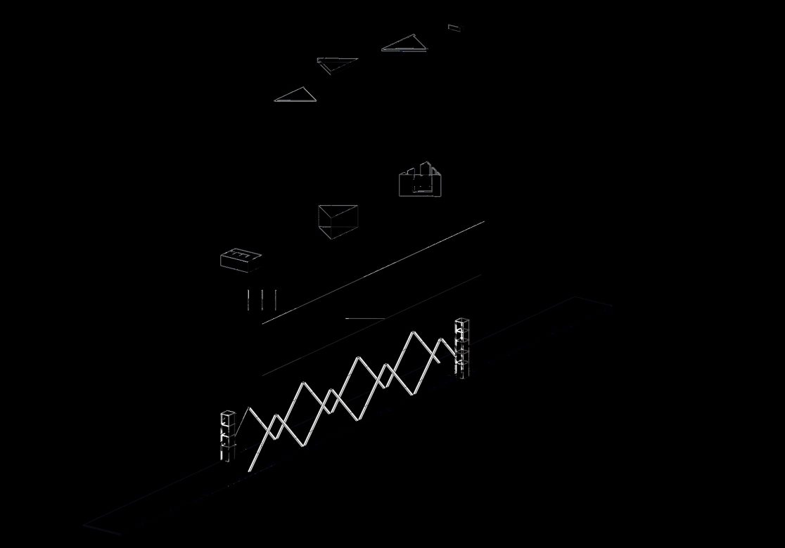 Exploded axonometric. Structural elements, an integrated part of the architecture.