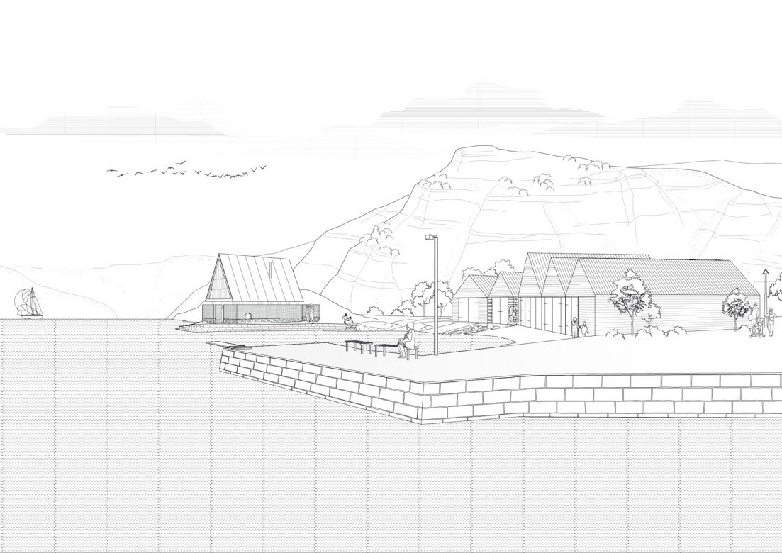 By carefully adding a new structure we wish to show how a small intervention can create tension between the two ports on site and activate the area for its visitors.