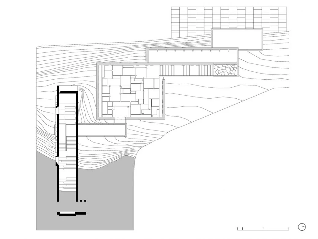 Building plan from the park entrance level