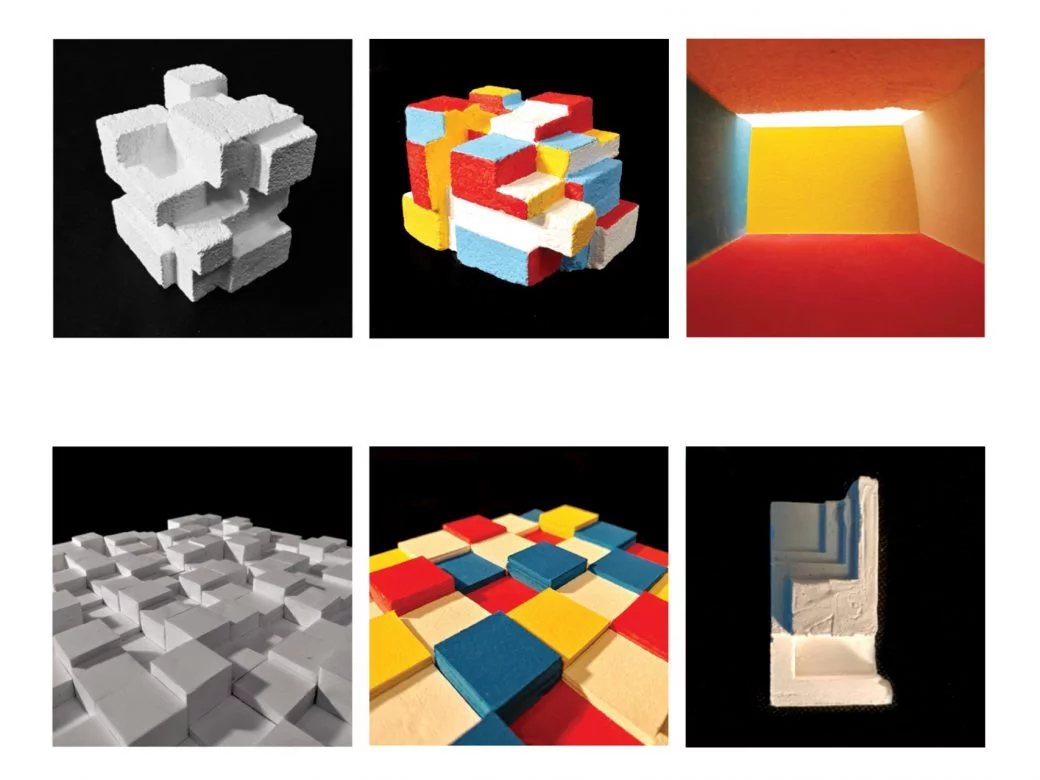 Compilation of model studies: space, colour and light