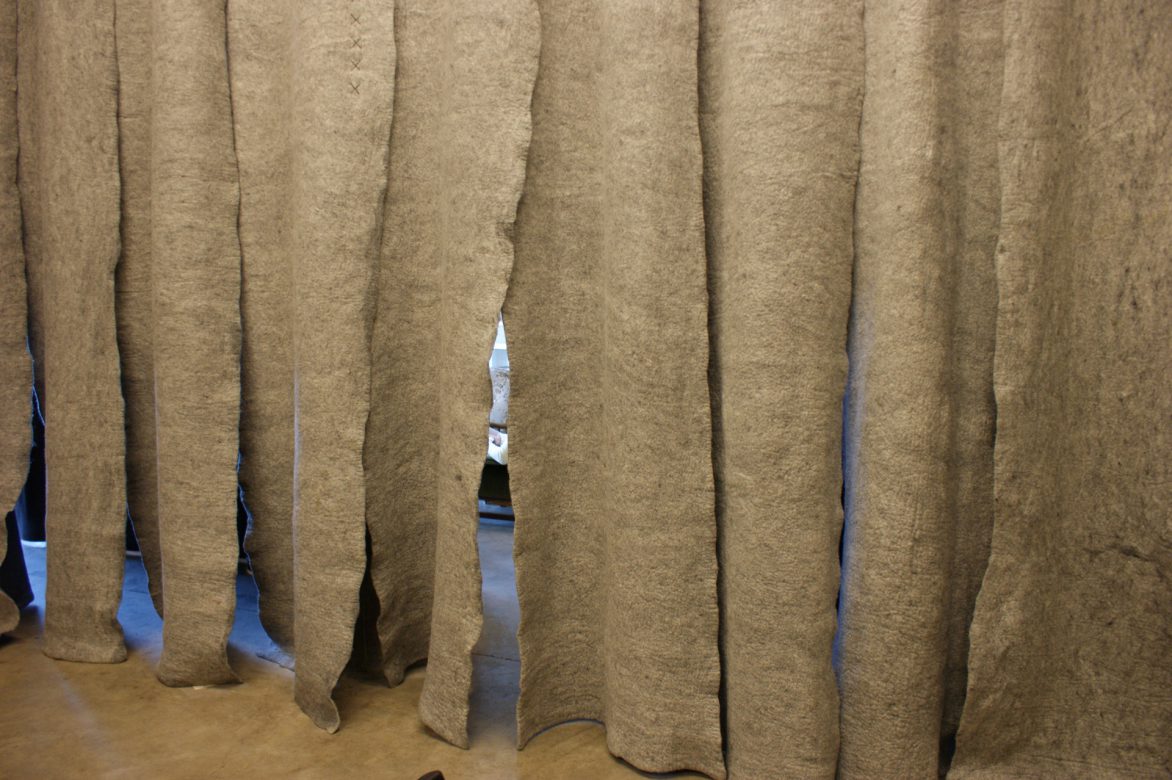 The curtain between the cantina and large lecture room