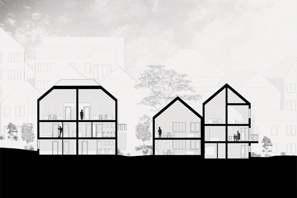 Section through proposed low-rise high-density dwellings