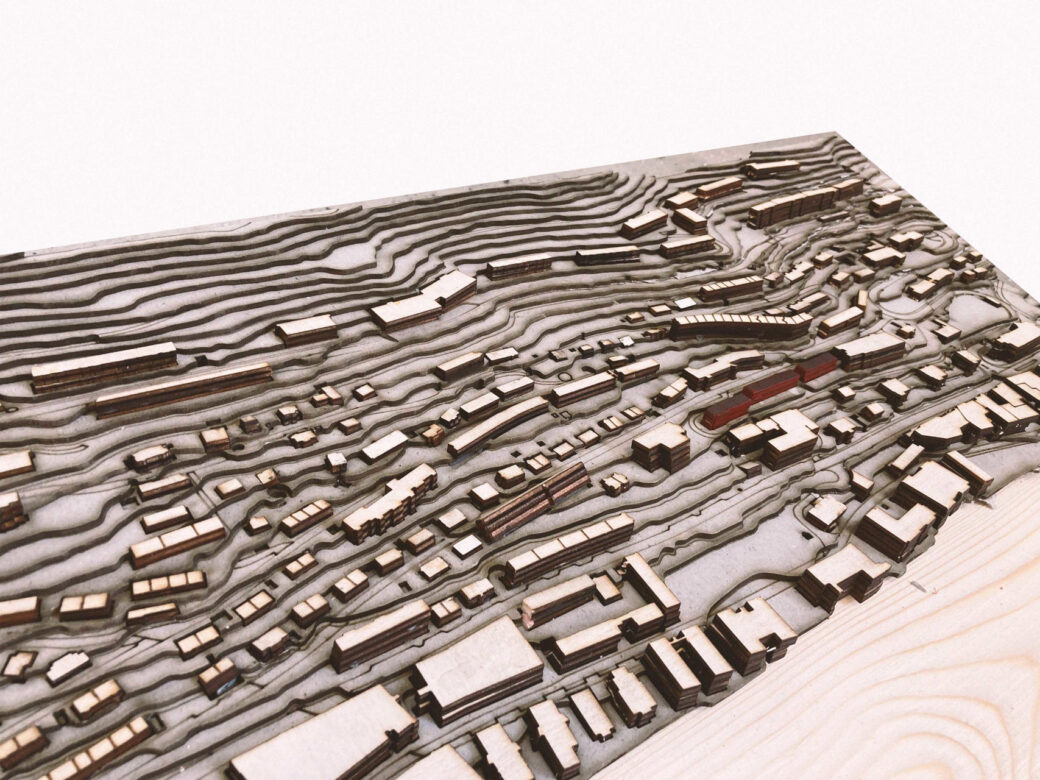 Study model of the neighborhood. 1:1000