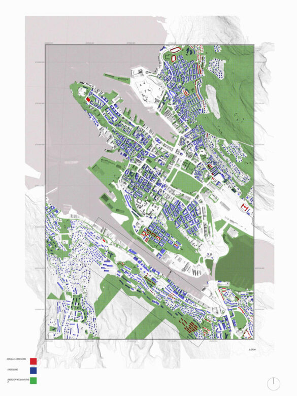 Mapping of housing placement and ownership. (Not always a correlation between municipal land and municipal buildings)