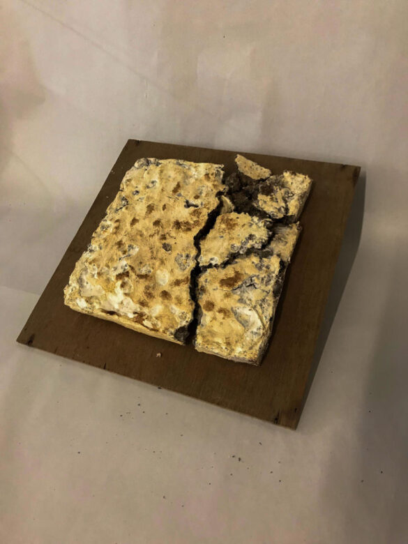 Mycelium acoustical plate with gravel