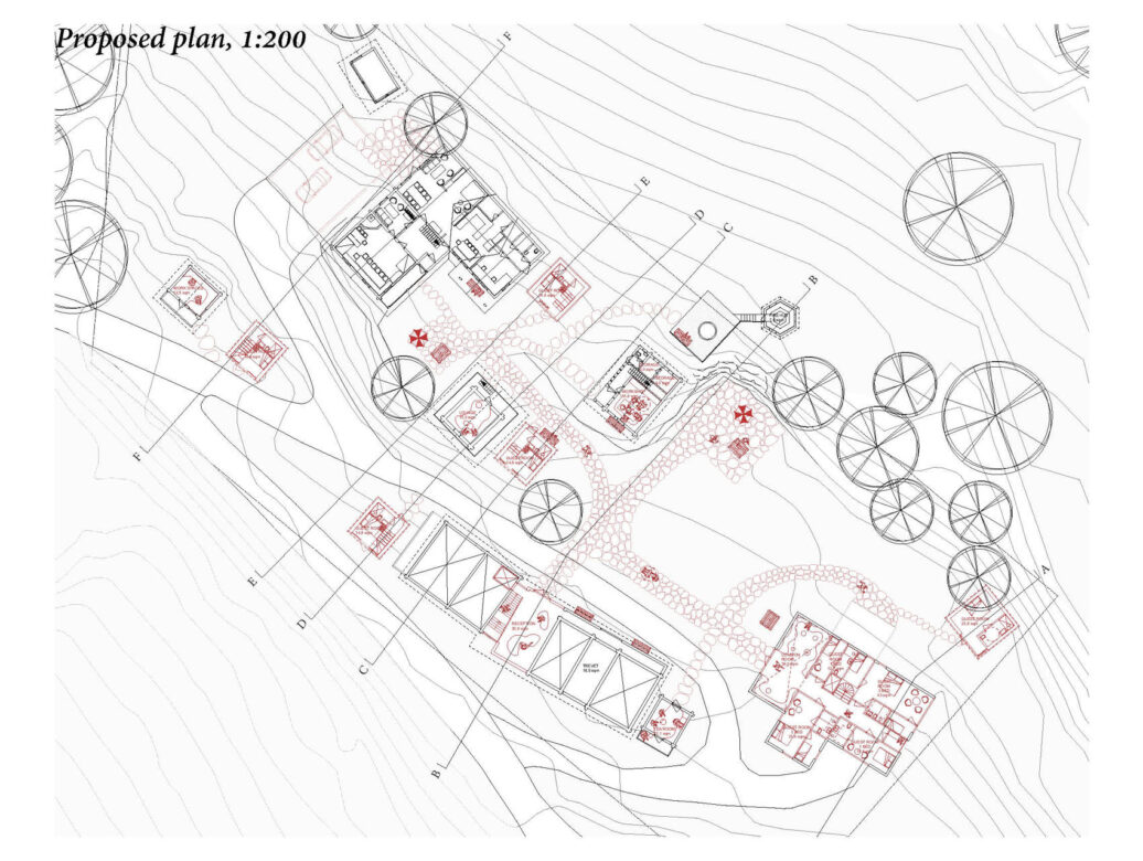 Proposed plan, 1:200.