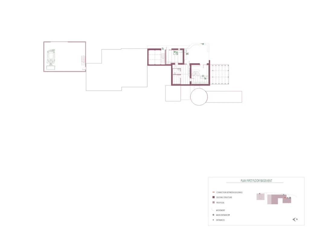 Plan, first floor, basement