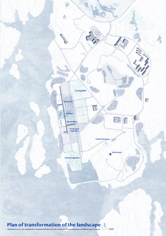 Plan of the landscape transformation of Kollsnes