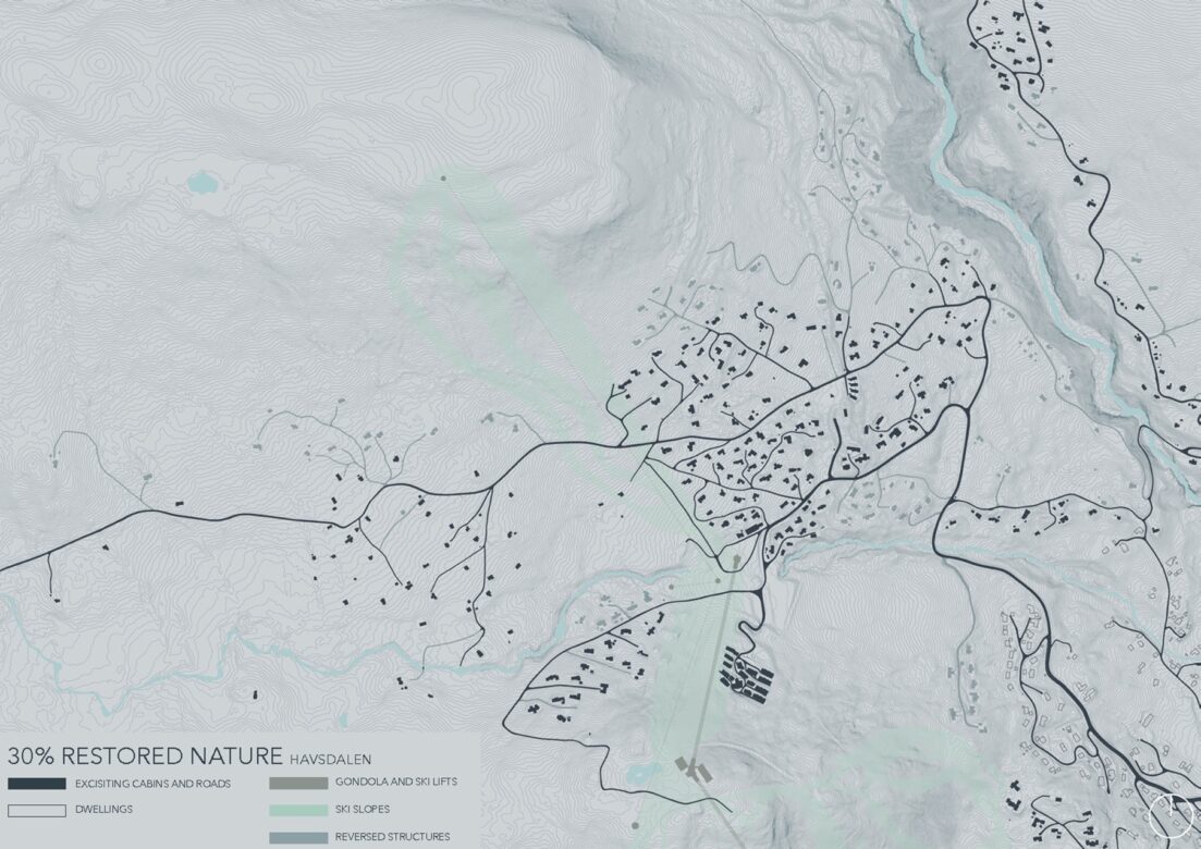 Illustration of what 30% restored nature would look like in Havsdalen