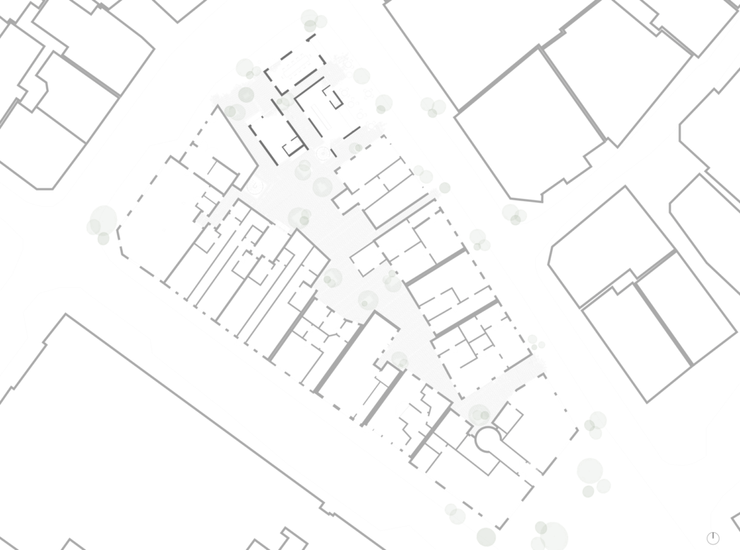 Main plan drawing of the Courtyard -