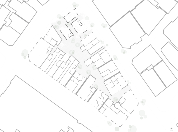 Main plan drawing of the Courtyard -