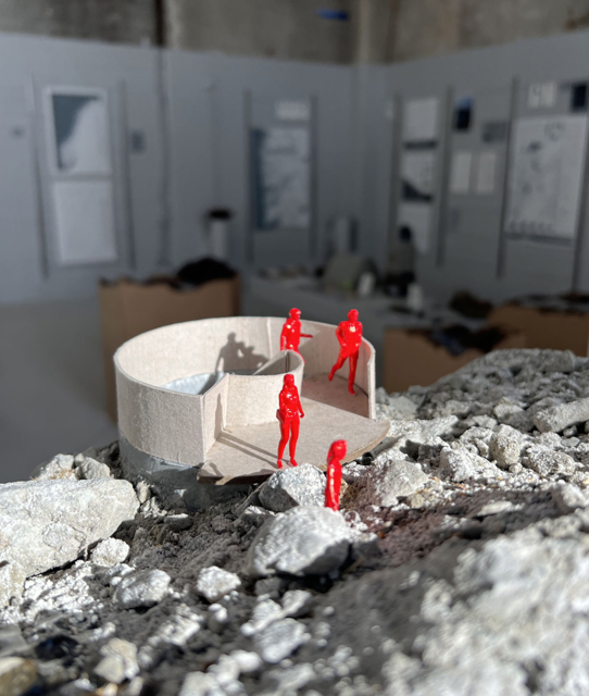 The exit through the old intake that was once under the glacier (Model 1:50 cast concrete)