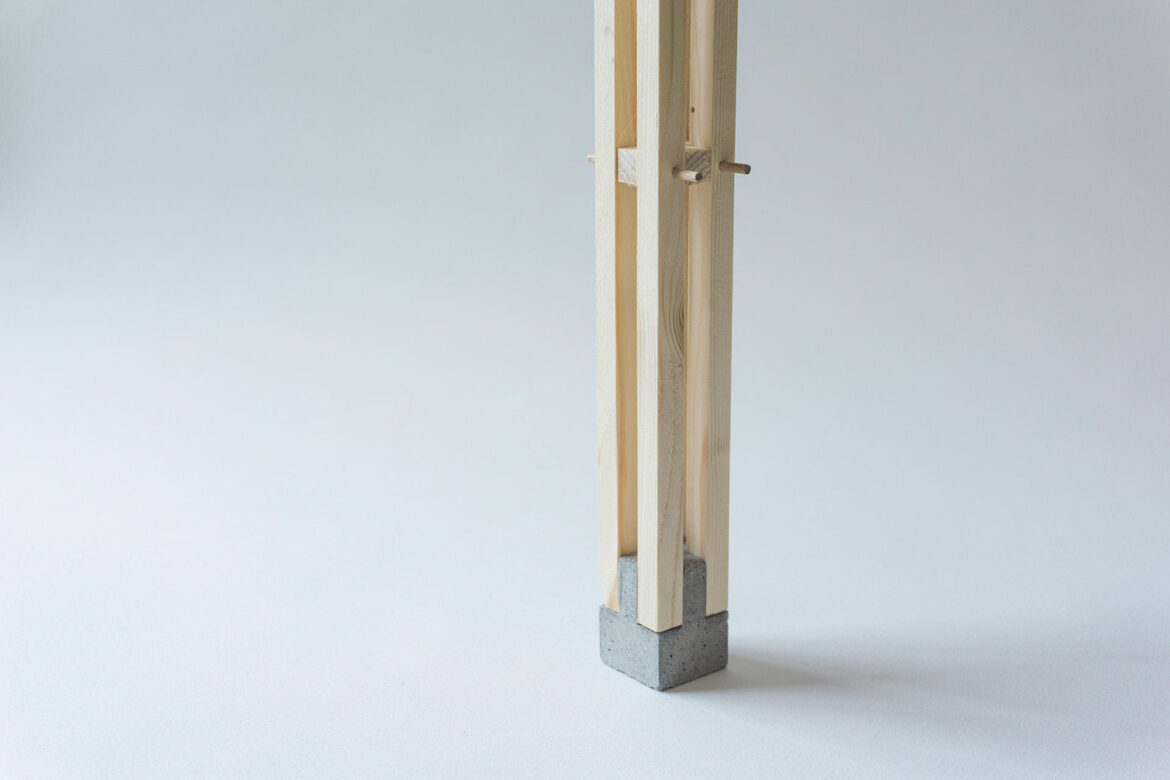 1:5 wooden and concrete elements