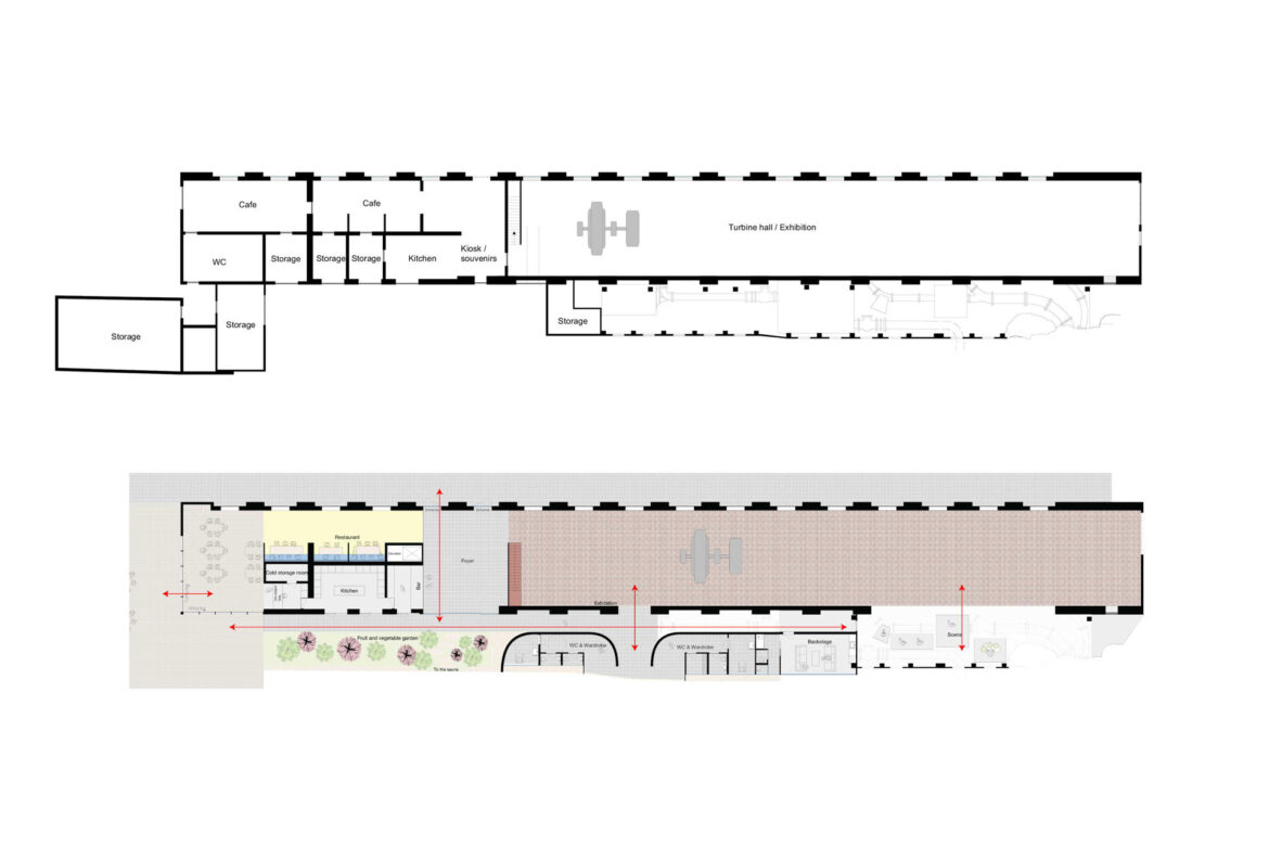 Existing and new plan with new axes